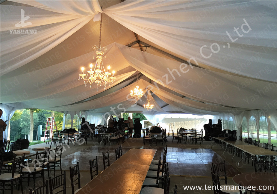 White Fabric Cover Aluminum Profile Luxury Wedding Tents With Milk White Roof Lining