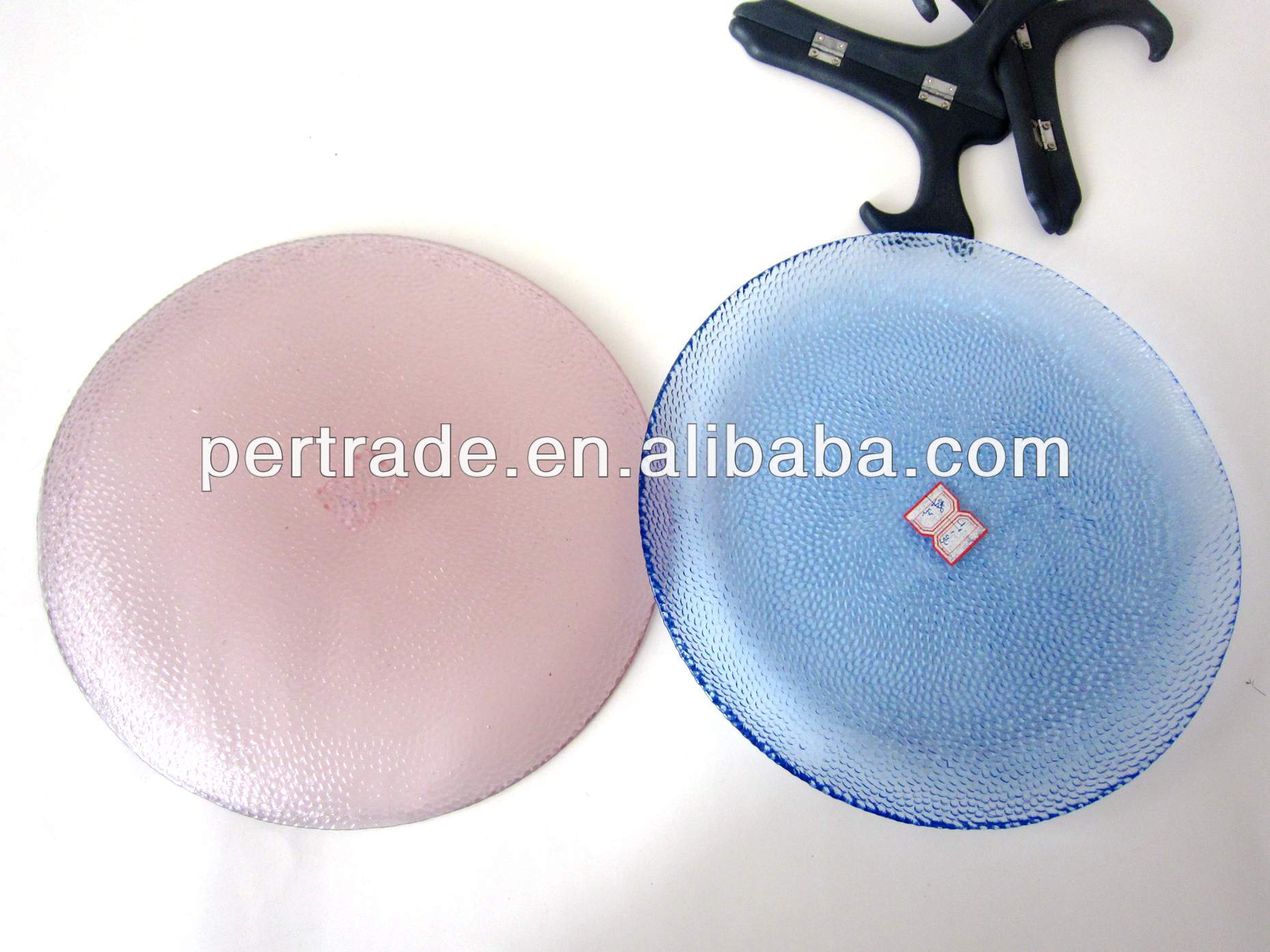 10 Inch Transparent Edge Tinting Color Glass Charger Plates