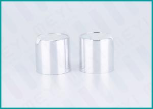Wholesale Shiny Silver Aluminum Disc Top Cap 24/410 Press Lotion Cap With White Actuator from china suppliers