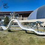 Cycling Track Stainless Steel Sculptures Sport Abstract Metal Sculpture Art Park