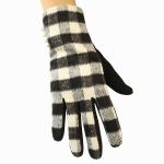 Christmas 22x16cm Windproof Heated Gloves Grid Winter Ladies Mittens Fleece