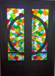 Special Shape Grey Caming Satined Leaded Door Inserts Glass Windows IGCC For