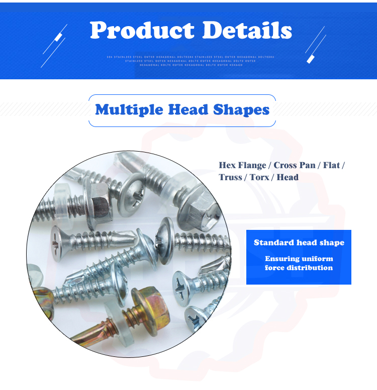 ISO Standard Black Yellow ZINC Finish Self Drilling Tek Screw for Sheet Metal Roofing
