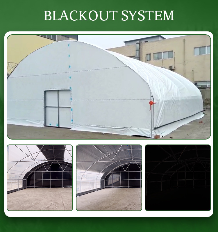 UV Resistant Polyethylene Film Light Controlled Greenhouse With Temperature Control