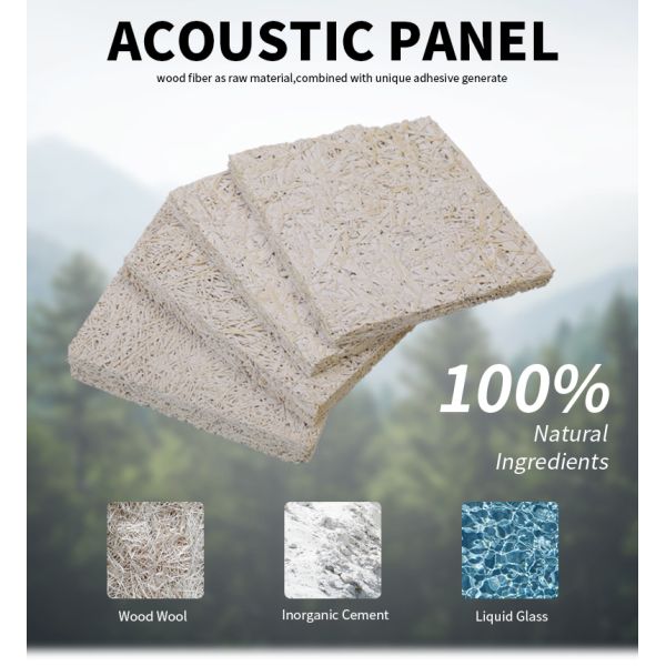 Customized Wood Wool Board Eco-Friendly 3D Wall Panel for Hall
