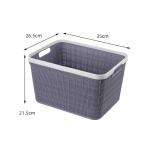 Black Weaving Rattan Plastic Storage Basket 40x30cm Multi Purpose