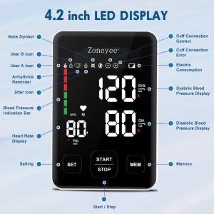 Wholesale Medidor De Presion Tensiometrodigital 22-42cm Cuff Digital BP Meter Upper Arm Blood Pressure Monitor Manufacturer from china suppliers
