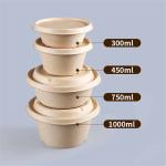Circular Disposable Food Takeaway Box Paper Pulp Lunch Box Degradable