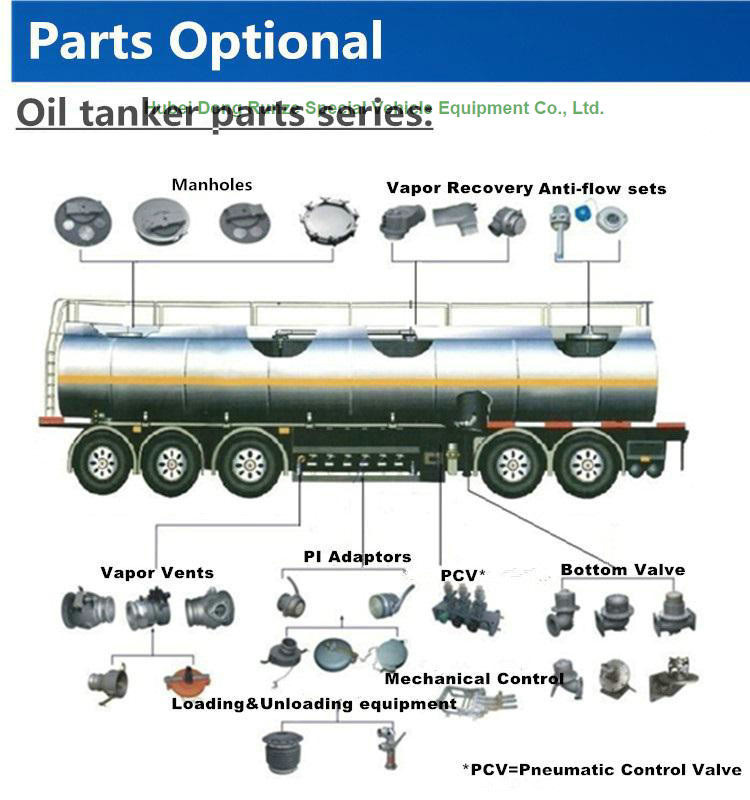 SS 24000L Fuel Tanker Semi Trailer , 2 Axle Fuel Transfer Trailer 24Kl - 27K Liter
