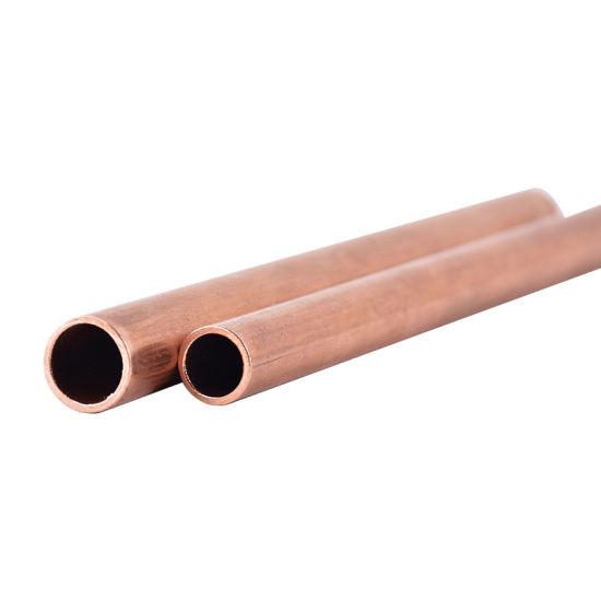 Astm B280 Straight Copper Pipe 99.9% Hard Temper Air Conditioner Tube Water