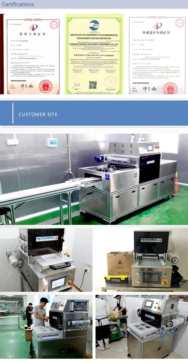 Gas Flushing Commercial Food Packaging Equipment Skin Vacuum Map Tray Sealer