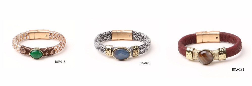 jewellery spring and summer new collection leather magnetic bracelet, fashion jewelry layers pu leather magnetic turquoi