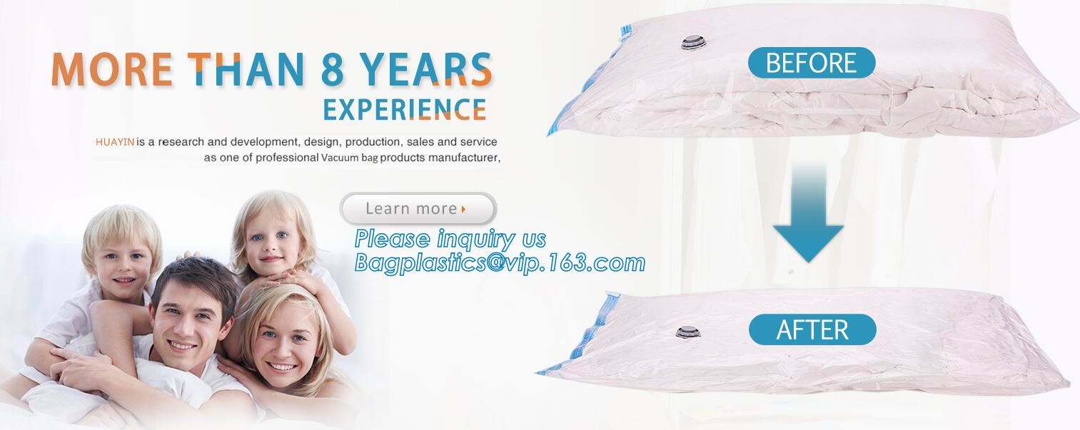 vacuum seal storage bags for down jacket coats, hand rolling vacuum bag for travel, Compress Vacum Packing Bag, bagplast