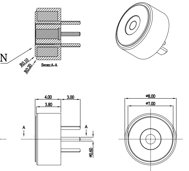 White Magnetic Pogo Pin Connectors 2 Pin Male And Female Connector 8.0mm