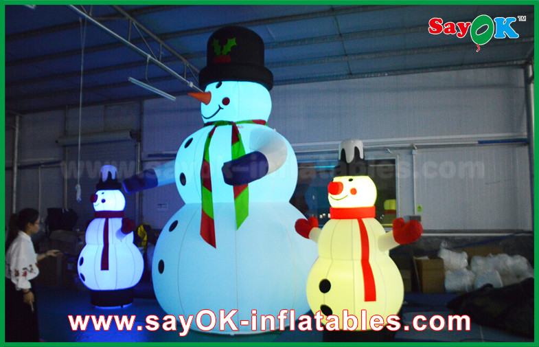 Durable White Inflatable Snowman For Party / Holiday Decorations