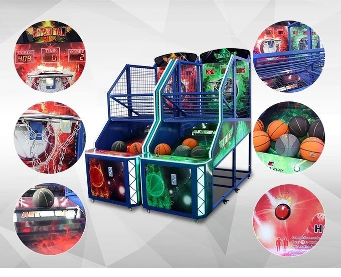 Fancy Shooting Street Basketball Arcade Game Machine Orange Green Blue Color