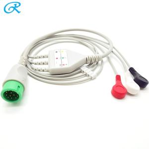 Wholesale Comen C100a Telemetry 3 Lead ECG Cable Snap 12pin Connector 1m / 3ft from china suppliers