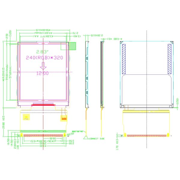 LCD small display screen 2.8-inch color TN vertical screen TFT 240 * 320 resolution MCU interface suitable for terminal display of instruments and