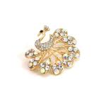 Hollow Out Fashion Brooch Pin Gold Peacock Open Screen Shape OEM