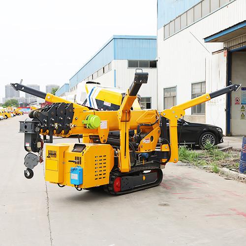 Safety 3 Ton Tracked Crawler Cranes CE Approved Hydraulic Telescope Spider Crane With Attachments