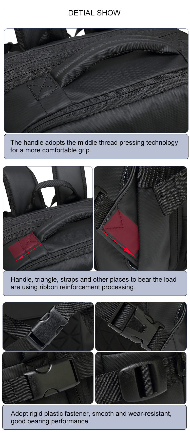 900D Laminating Laptop Travel Multi Functional Backpack 31*26*47cm