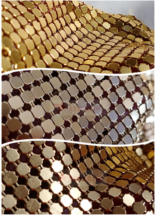 Anodized Aluminium Sequin Metal Mesh Fabric Used As Room Curtains