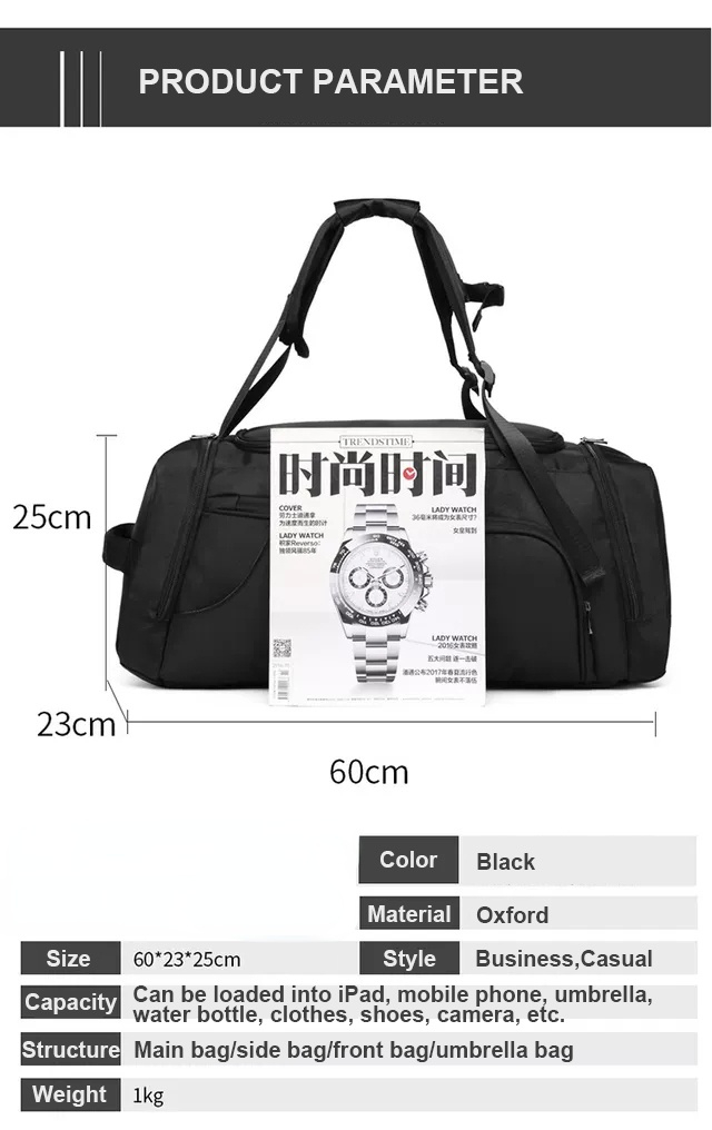 Waterproof Travel Bags Anti Tear 34.5L Hand Luggage Backpack