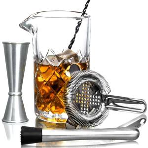 Wholesale Amazon Hot Sale House Glassware Manhattan Crystal Barware Mixology Cocktail Set from china suppliers