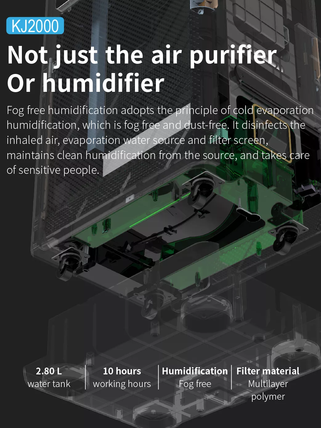 2022 Top Rated High CADR Wall Mounted Medical Commercial Office Home H13 H14 HEPA Filter Air Purifier