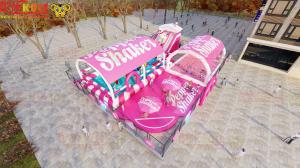 Wholesale Pink Color Inflatable Water Playground 20*15m For Summer Feeling from china suppliers