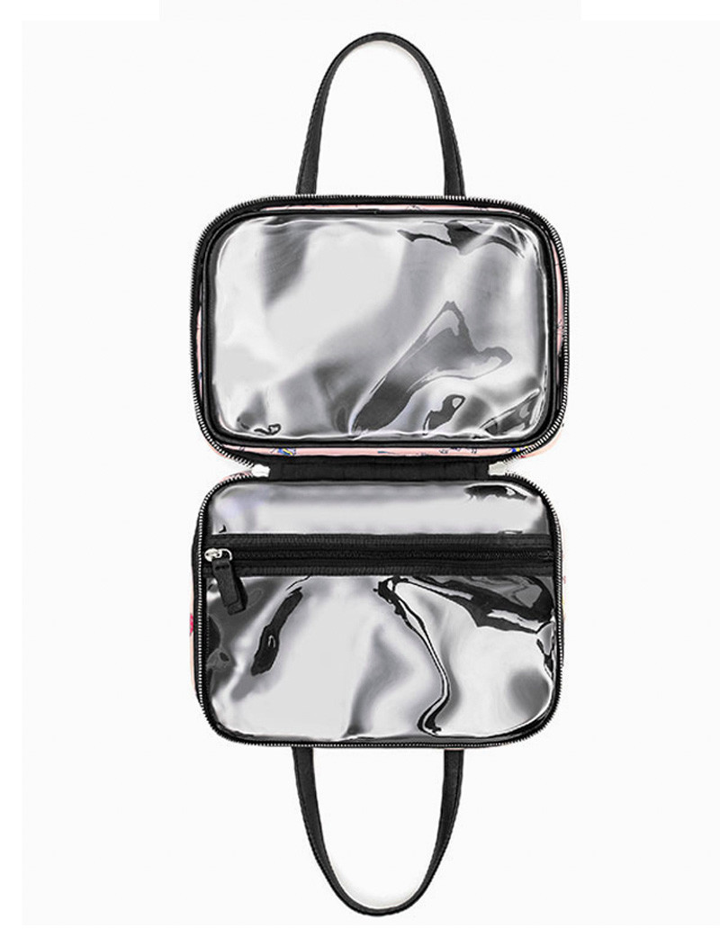 Large Capacity Pink Zip Polyester Travel Toiletry Bag