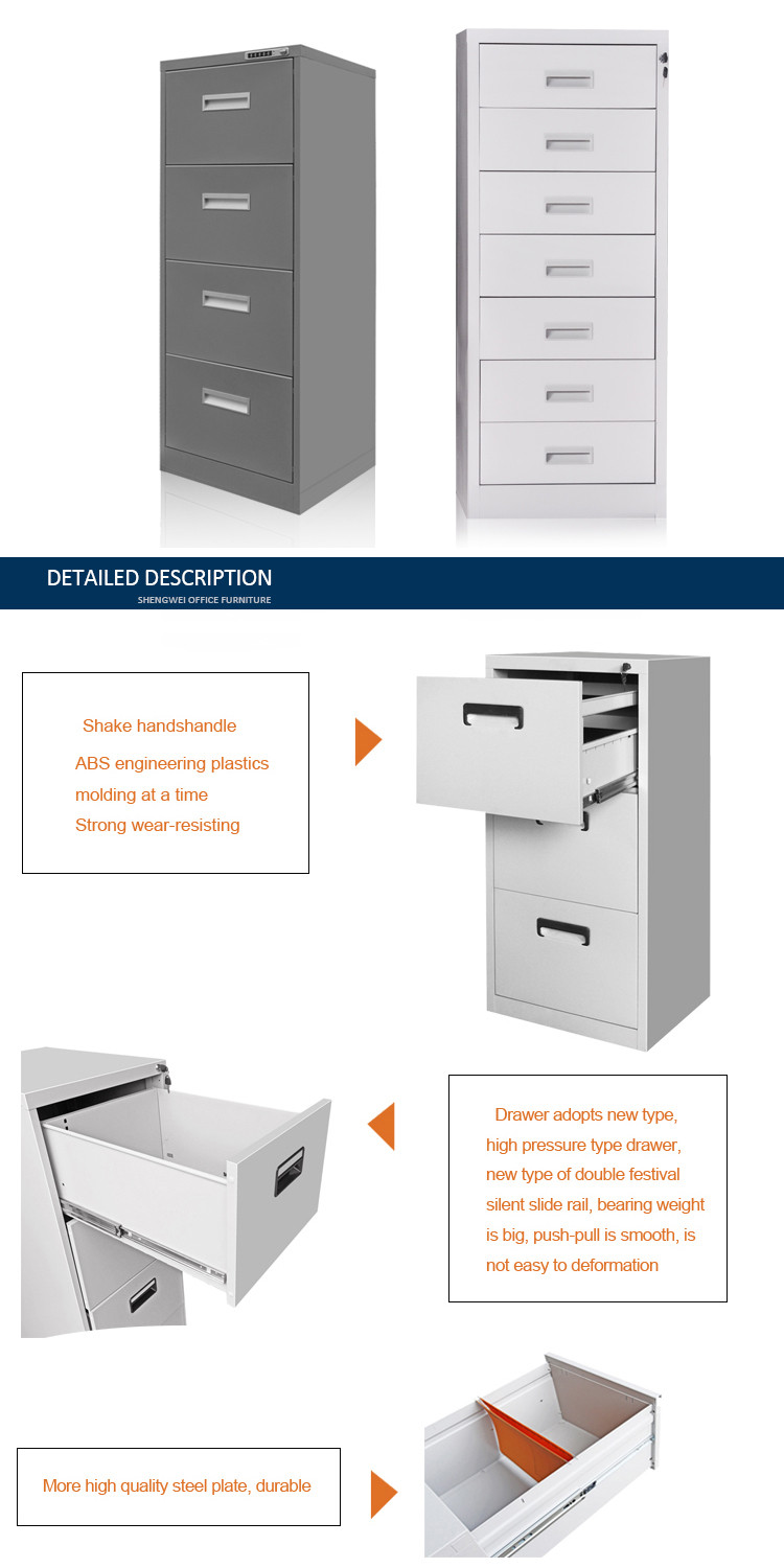 Vertical Fireproof Cold Rolled Steel Drawer Cabinet