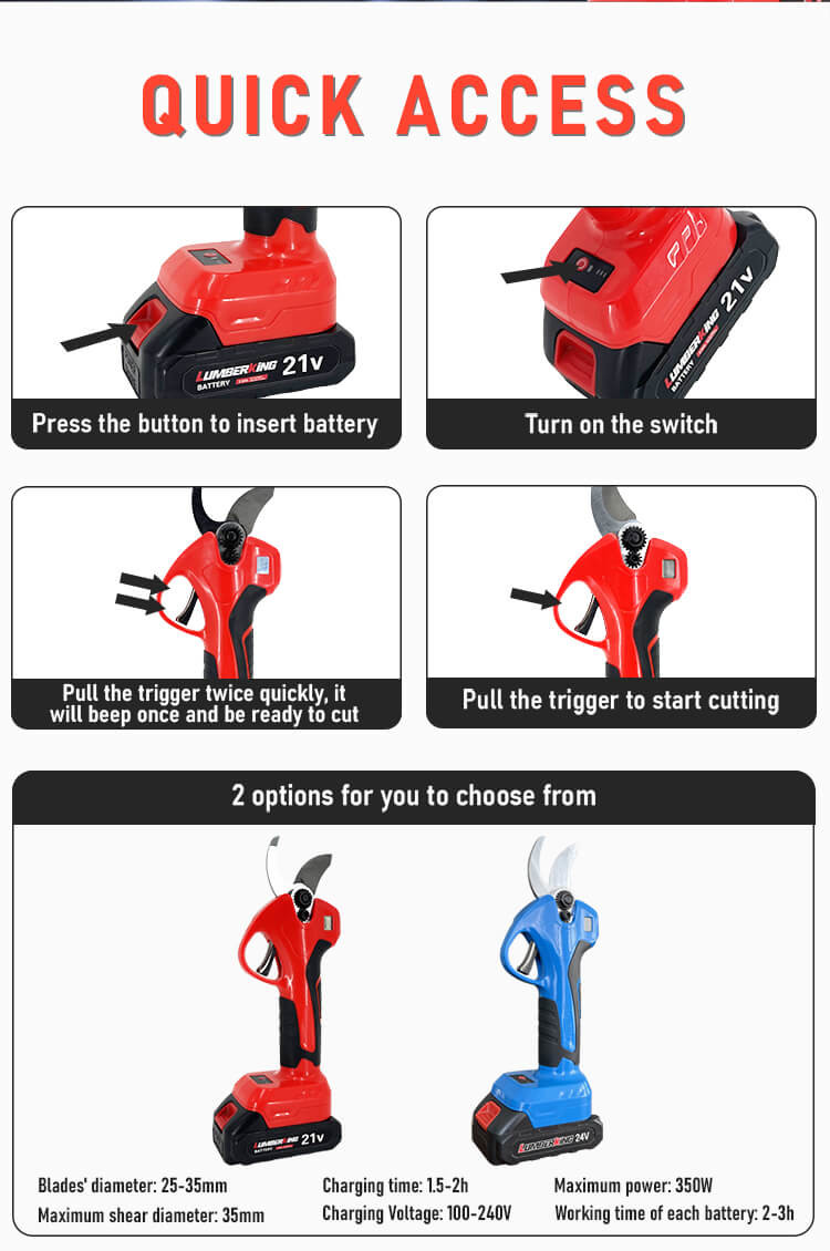 Hand Tools High Quality Small Plant Electric Pruning Shears Scissor For Grape Gardening