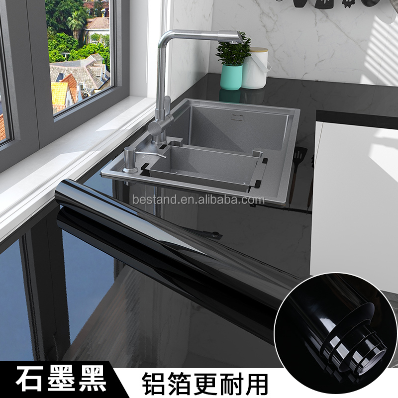 Self-Adhesive Kitchen Wallpaper in Marble Design with High Gloss Finish