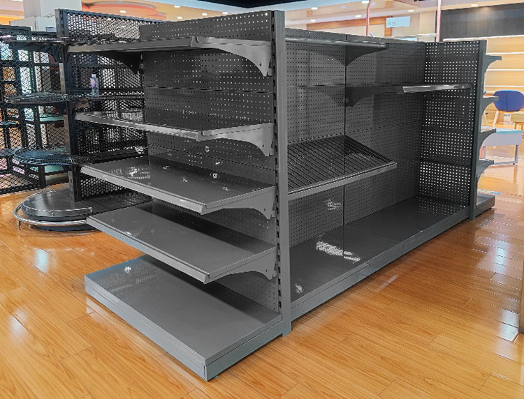Cold Rolled Steel Retail Supermarket Shelving System With 30-80KG/Layer Load Capacity