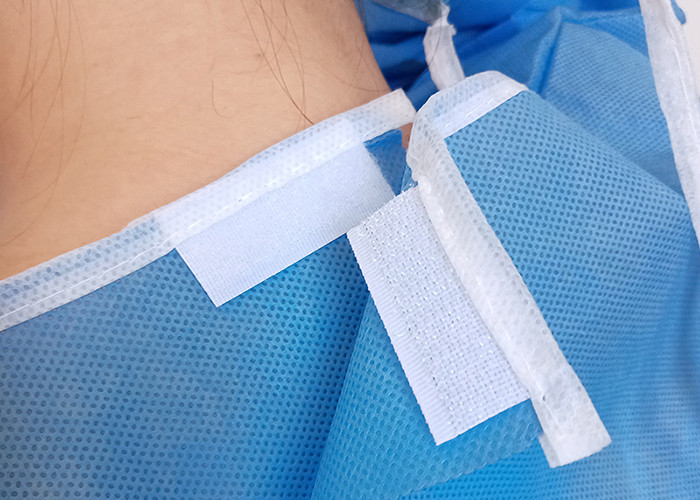 Blue Disposable Surgical Gown SMS Non Woven Isolation Gown Sterile With 20- 45g