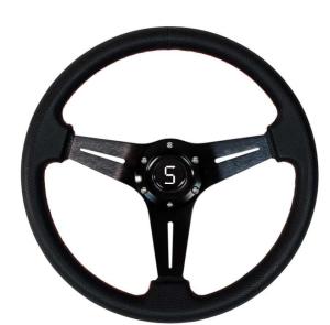 Wholesale 13.5 Inch Golf Cart Steering Wheels Black Three Spoke Slotted from china suppliers