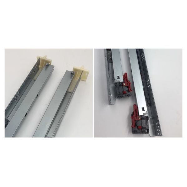 Black Color Painting Soft Close 700mm Drawer Telescopic Slides