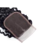Peruvian Virgin Hair 4*4 Deep Wave Lace Closure Hand Tied 130% Density