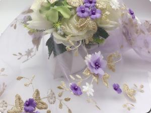 Wholesale Pink color Polyester 3D flower embroidered Lace fabric with bead for women garments from china suppliers