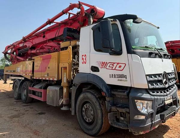 2020 Sany Benz 52M Used Concrete Mobile Pump Truck SYM5353THB 520C-10 Red/Yellow