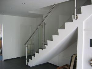 Wholesale Reliable Stainless Steel Balustrade Systems , Side Mounted Glass Stair Railing from china suppliers