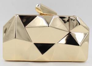 Wholesale Fashion Lady Shine White And Gold Clutch Bag , Metal Box Purse With Long Chain from china suppliers