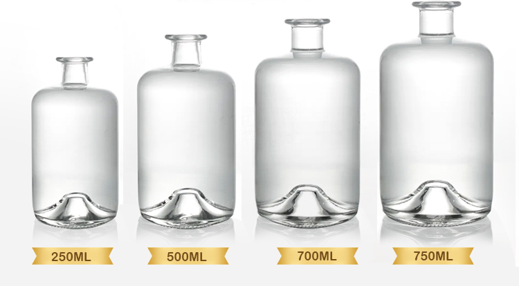 375ml Transparent Round Empty Super Flint Glass Liquor Wine Whisky Vodka Tequila Bottle