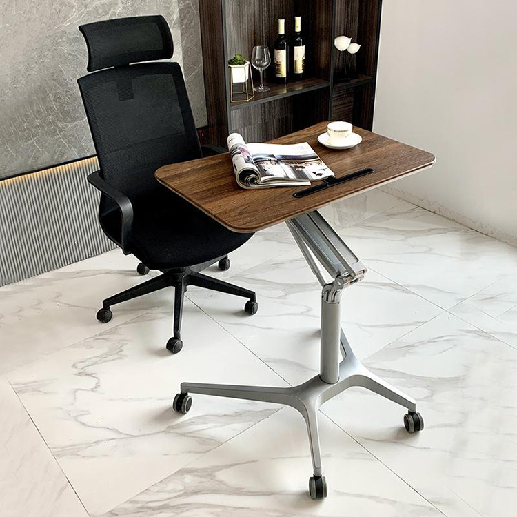 Wood Movable Leisure Coffee Desk Side Gas Table for Adjustable Sit Standing Desk