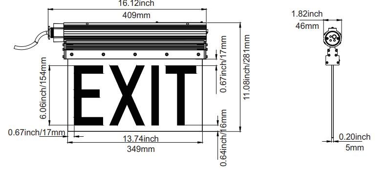 DC12-48V IP66 Fire Exit Emergency Lighting Explosion Proof