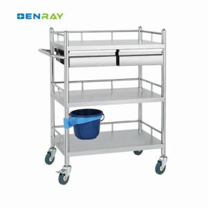 Wholesale 3 Layer Hospital Stainless Steel Medical Instrument Trolley from china suppliers