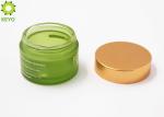 Aluminum Gold Cap Cosmetic Cream Jar 50g Round Shape Colored Glass Made