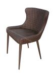 Brown Upholstered Living Room Chair Powder Coating Finish Easily Cleaning