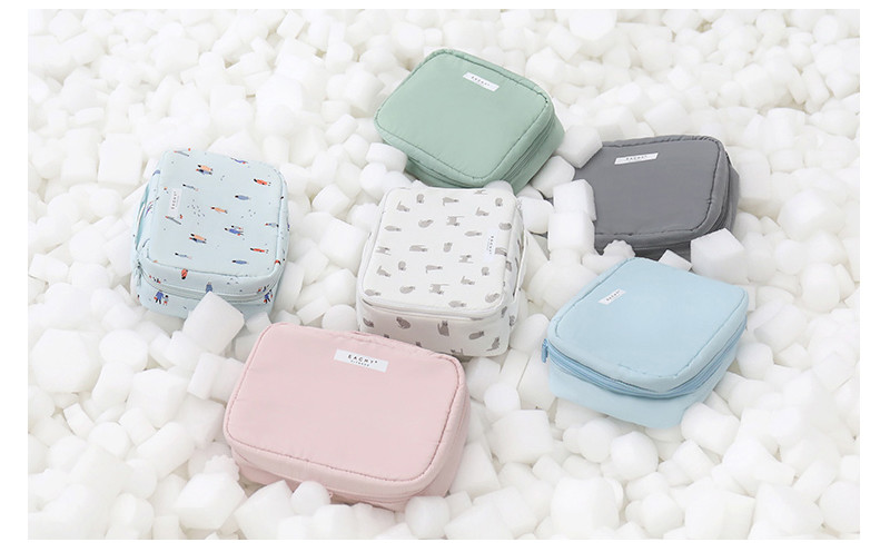 Large Capacity Pure Color Polyester Cosmetic Bag